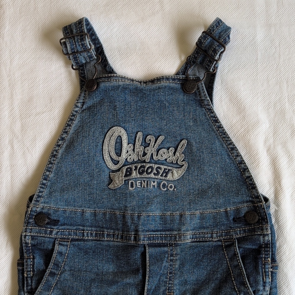 oshkosh b'gosh denim co vestbak logo carpenter overalls 24 months baby